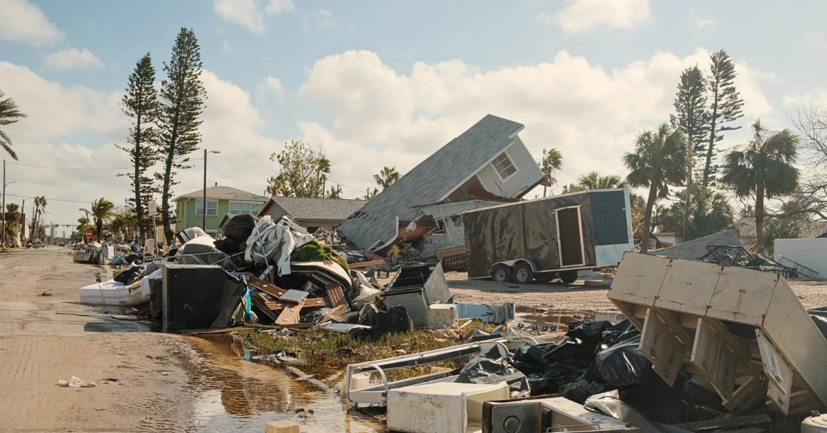 Destroyed homes after Hurricane Milton in St. Pete Beach, Florida, on Oct. 10.  

Image Source: Bloomberg 